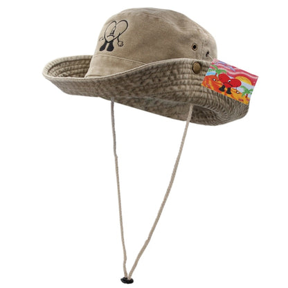 Foldable Cotton Embroidered Bucket Hat