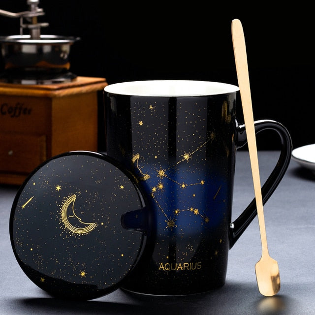 12 Constellations Creative Mugs With Spoon