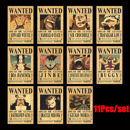 10Pcs/set One Piece Anime Vintage Posters