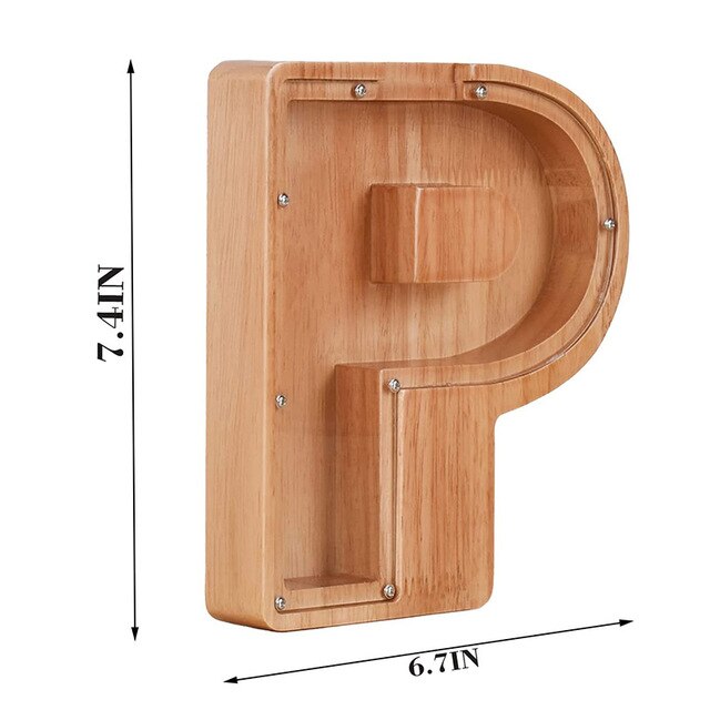 Twenty-Six Letter Wooden Piggy Bank