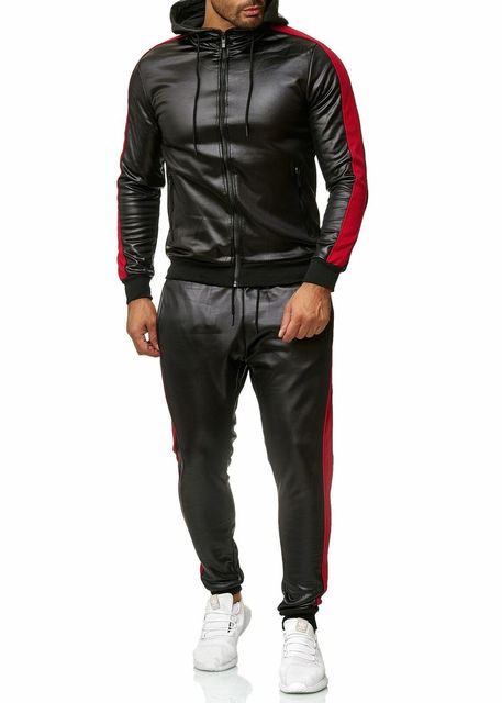 Sweat Suit Hooded Jacket Pants Set