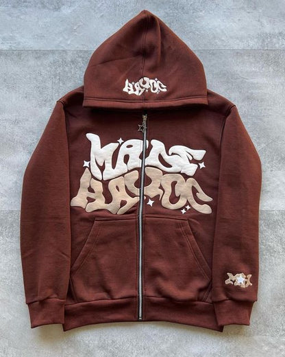 High Street Hip Hop Print Hoodie