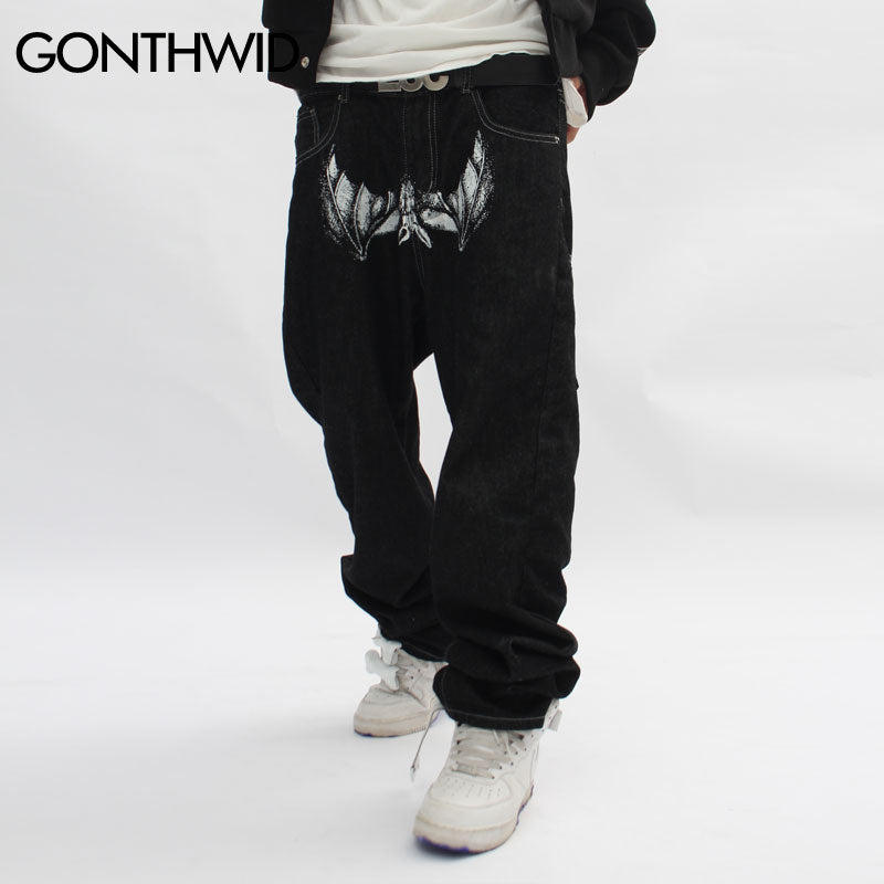 Men's Graphic Print Baggy Jeans