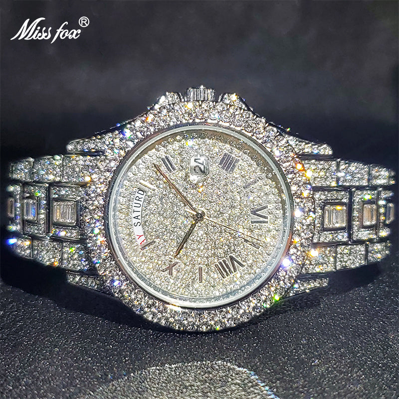 Men's Calendar Quartz  Diamond Watch