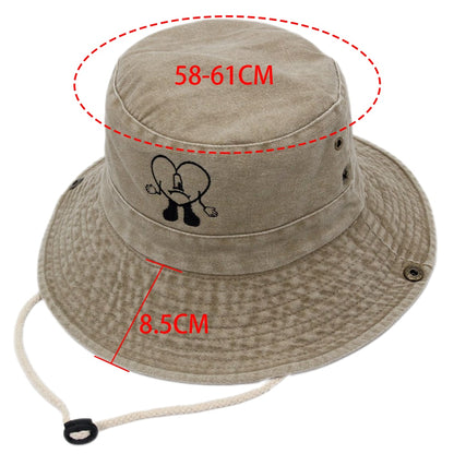 Foldable Cotton Embroidered Bucket Hat