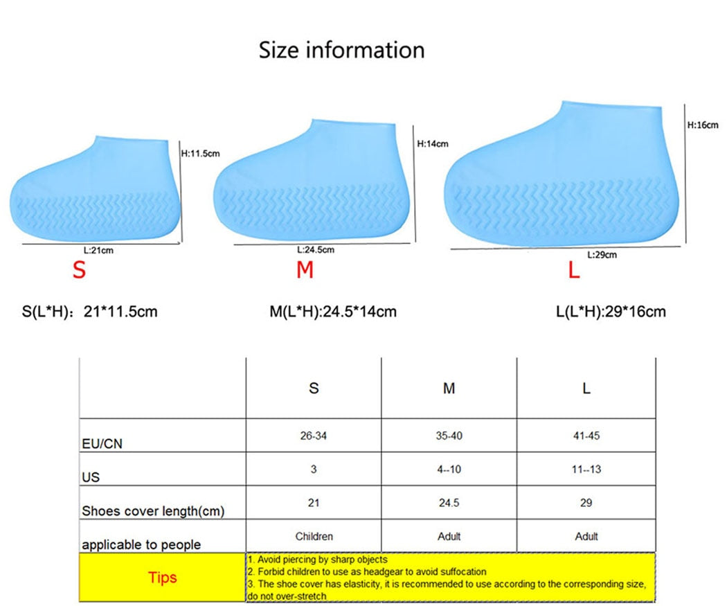 Reusable Latex Waterproof Rain Shoes Covers