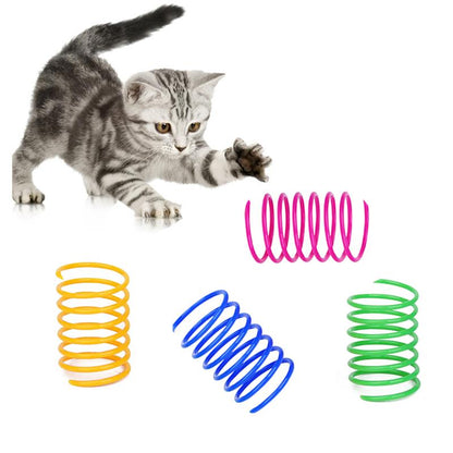 4Pcs Cat Colorful Spring Toys