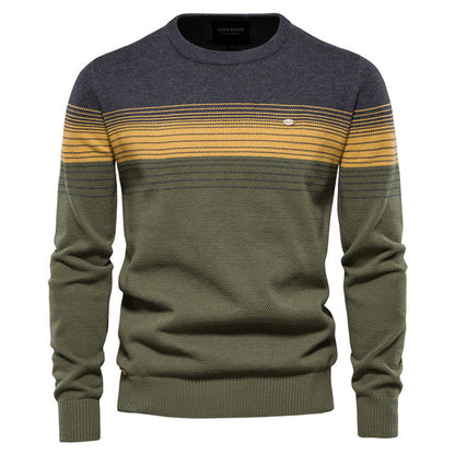 Spliced Cotton Men's Sweater