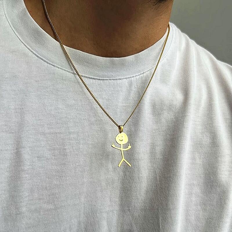 Funny Middle Finger Stickman Necklace