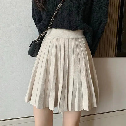 High Waist Knitted Mini Skirt for Women