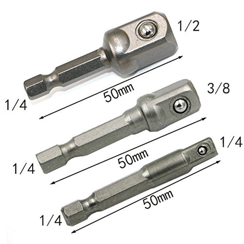 Chrome Vanadium Steel Socket Adapter Set