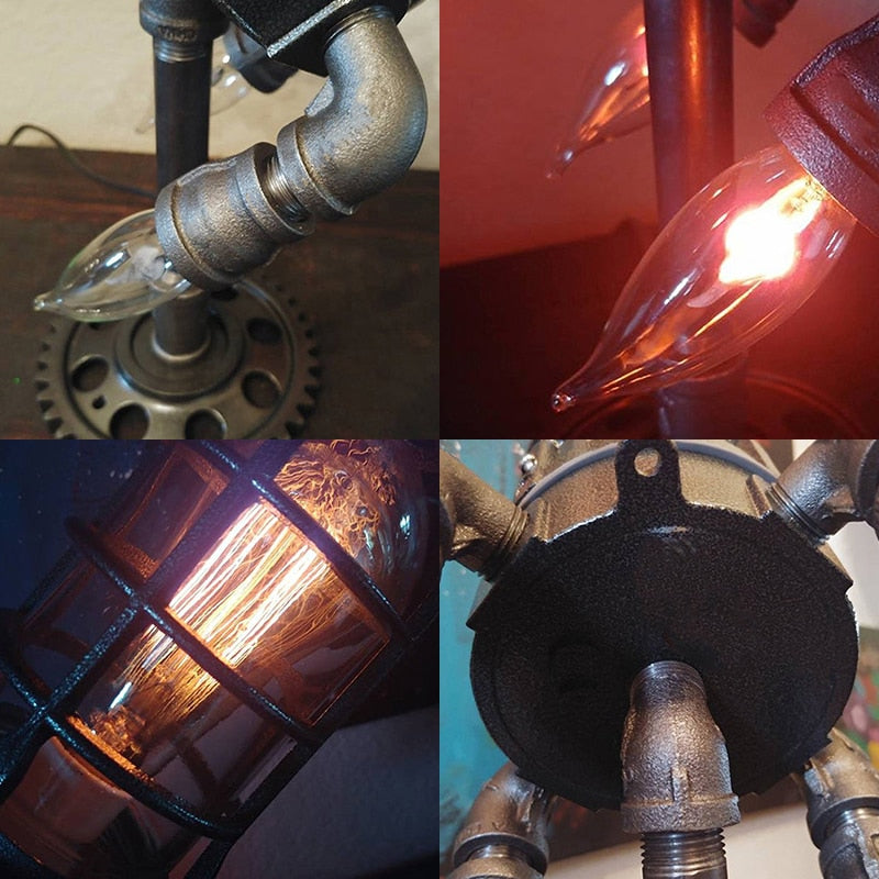 Vintage Steampunk Rocket Table Lamp