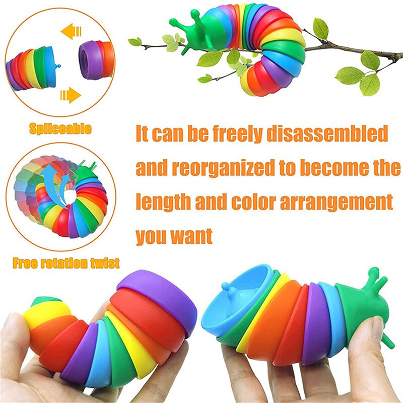 Rainbow 3D Slug Fidget Toy